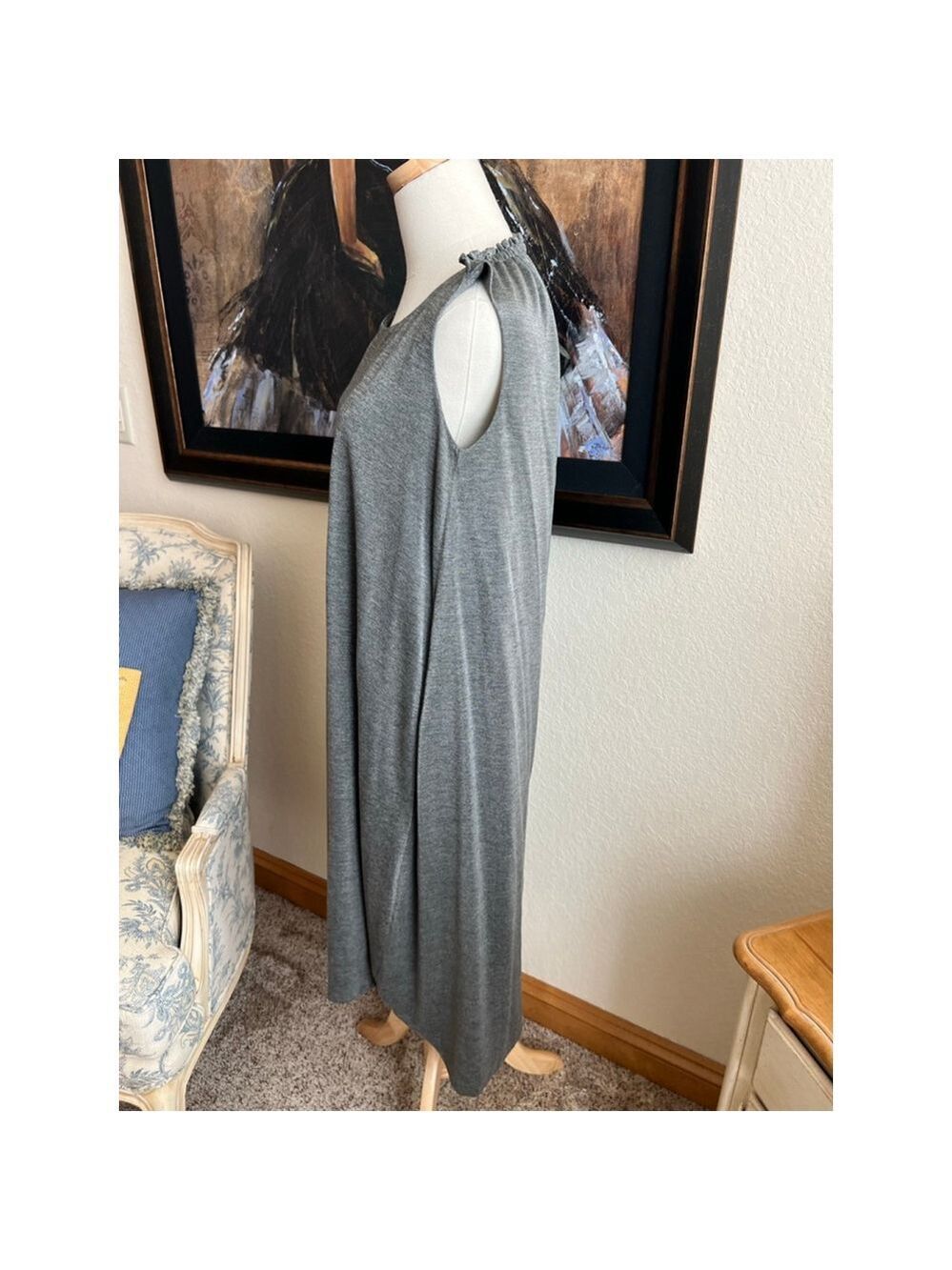 YSL Yves Saint Laurent Runway Silver Sleeveless Dress Size 6 - Picture 3 of 9